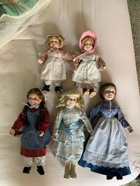 Vintage-Style Porcelain Ashton Drake Laura Ingalls Wilder Dolls